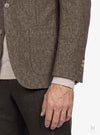 Giacca uomo monopetto twill con bavero impunturato grigio - Fusaro Antonio dal 1893 - Fusaro Antonio