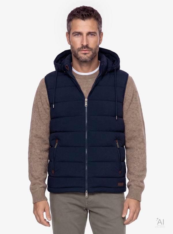 Gilet uomo imbottito con zip frontale e tasche laterali - Fusaro Antonio dal 1893 - Fusaro Antonio