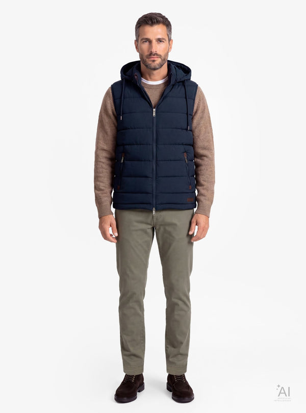 Gilet uomo imbottito con zip frontale e tasche laterali - Fusaro Antonio dal 1893 - Fusaro Antonio