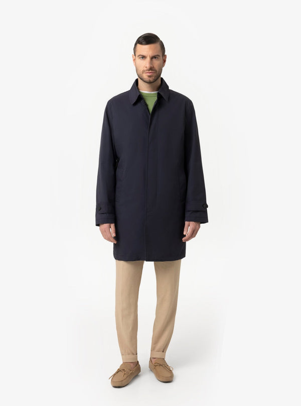 Giubbino Caban Uomo in Misto Cotone Ghiaccio e Navy Primavera/Estate - Fusaro Antonio dal 1893 - Fusaro Antonio