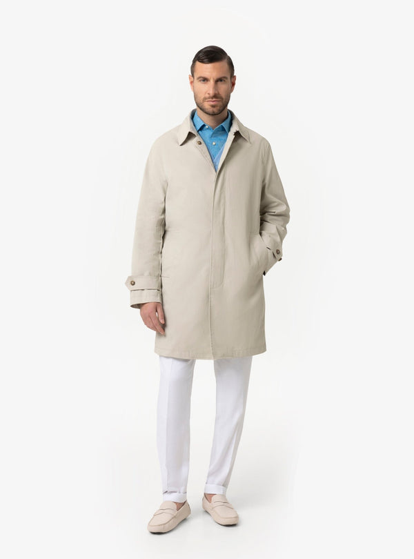 Giubbino Caban Uomo in Misto Cotone Ghiaccio e Navy Primavera/Estate - Fusaro Antonio dal 1893 - Fusaro Antonio