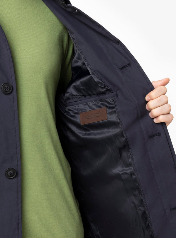 Giubbino Caban Uomo in Misto Cotone Ghiaccio e Navy Primavera/Estate - Fusaro Antonio dal 1893 - Fusaro Antonio