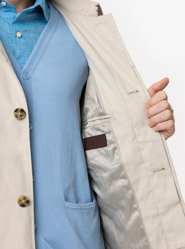 Giubbino Caban Uomo in Misto Cotone Ghiaccio e Navy Primavera/Estate - Fusaro Antonio dal 1893 - Fusaro Antonio