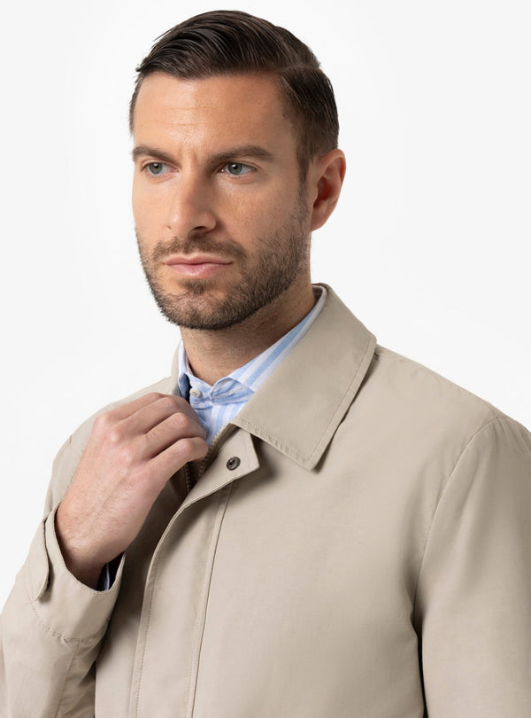 Giubbino Sahariana Uomo in Nylon Ecru e Navy Primavera/Estate - Fusaro Antonio dal 1893 - Fusaro Antonio