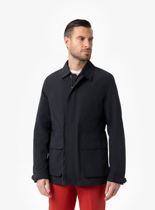 Giubbino Sahariana Uomo in Nylon Ecru e Navy Primavera/Estate - Fusaro Antonio dal 1893 - Fusaro Antonio