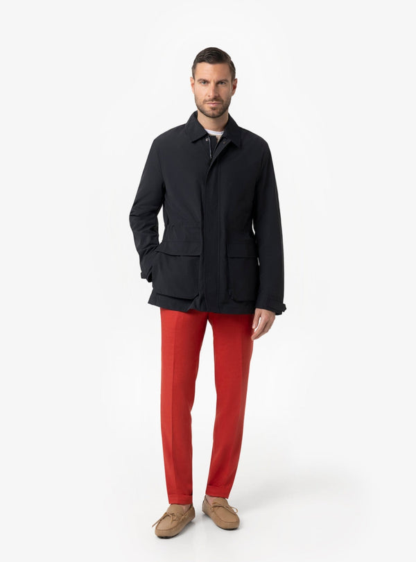 Giubbino Sahariana Uomo in Nylon Ecru e Navy Primavera/Estate - Fusaro Antonio dal 1893 - Fusaro Antonio