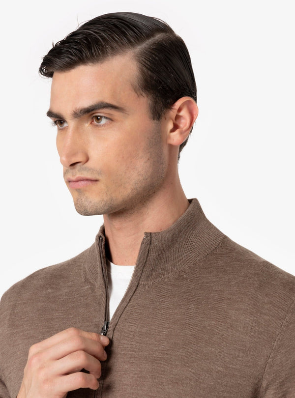 Gran Sasso – Maglia Uomo con Zip in Lana Merino - Fusaro Antonio dal 1893 - Fusaro Antonio