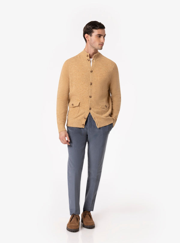 Irpinia – Cardigan Uomo a Collo Alto in Misto Lana - Fusaro Antonio dal 1893 - Fusaro Antonio