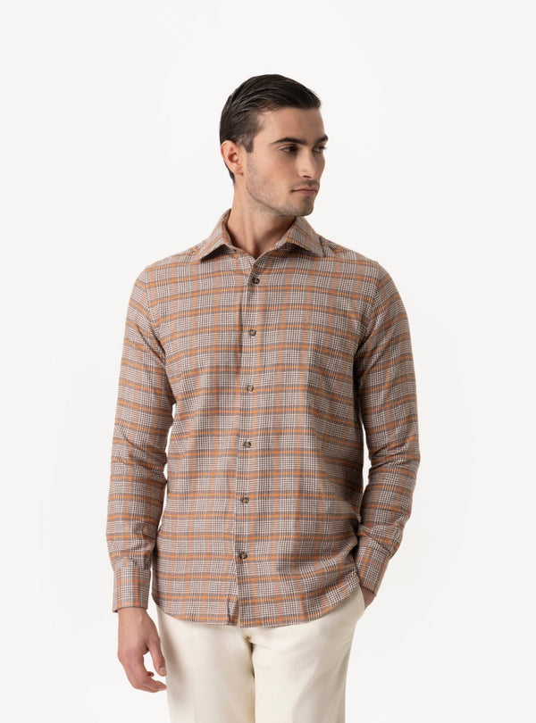 Lucania - Camicia in Flanella Collo Francese | Calore e Stile per l’Inverno - Fusaro Antonio dal 1893 - Fusaro Antonio