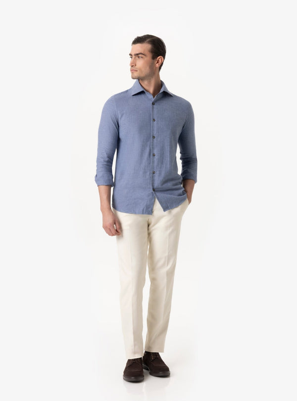 Lucania - Camicia in Flanella Collo Francese | Calore e Stile per l’Inverno - Fusaro Antonio dal 1893 - Fusaro Antonio