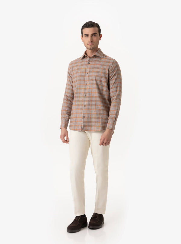 Lucania - Camicia in Flanella Collo Francese | Calore e Stile per l’Inverno - Fusaro Antonio dal 1893 - Fusaro Antonio