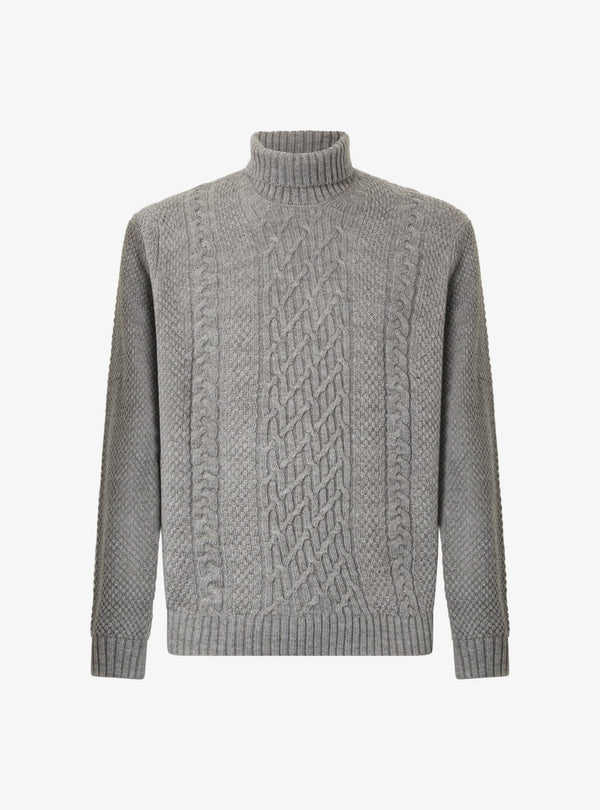 Maglia a collo alto modello a treccia in misto lana - Walter - Fusaro Antonio dal 1893 - Fusaro Antonio