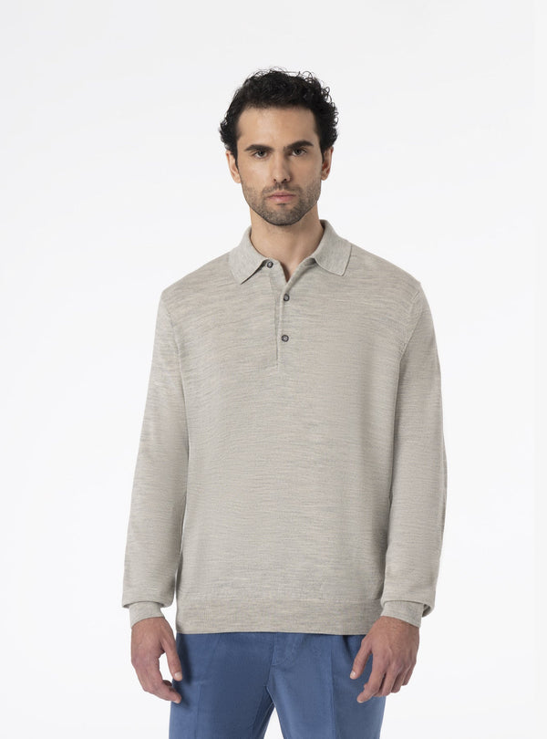 Maglia con collo in stile Polo in lana Merinos - Moray - Fusaro Antonio dal 1893 - Fusaro Antonio