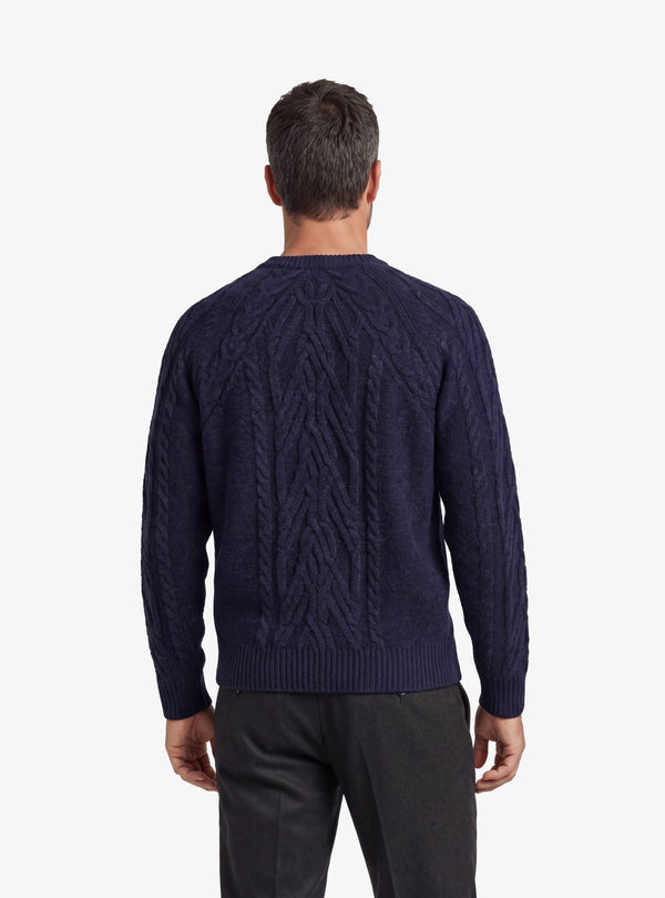 Maglia Girocollo Treccia Uomo in Misto Lana - Fusaro Antonio dal 1893 - Fusaro Antonio
