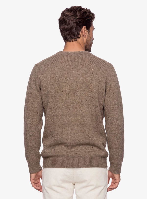 Maglia girocollo uomo con effetto Neps mélange e collo classico - Fusaro Antonio dal 1893 - Fusaro Antonio