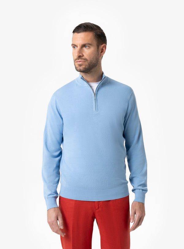 Maglia Mezza Zip Uomo in Cotone - Fusaro Antonio dal 1893 - Fusaro Antonio