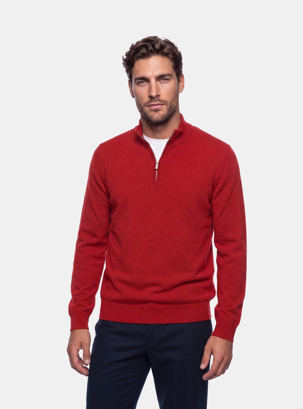 Maglia Mezza Zip Uomo in Misto Cashmere - Fusaro Antonio dal 1893 - Fusaro Antonio