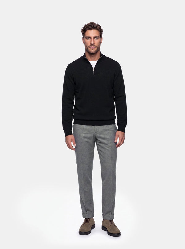 Maglia Mezza Zip Uomo in Misto Cashmere - Fusaro Antonio dal 1893 - Fusaro Antonio
