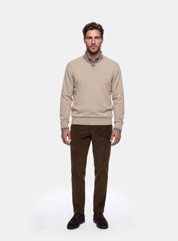 Maglia Mezza Zip Uomo in Misto Cashmere - Fusaro Antonio dal 1893 - Fusaro Antonio