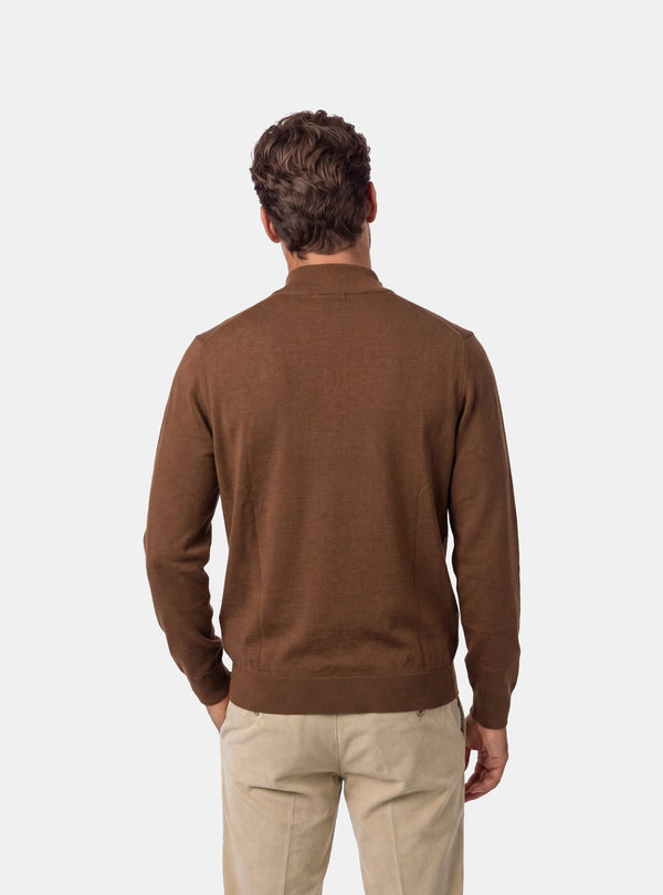Maglione Uomo Mezza Zip in Lana Merinos - Fusaro Antonio dal 1893 - Fusaro Antonio