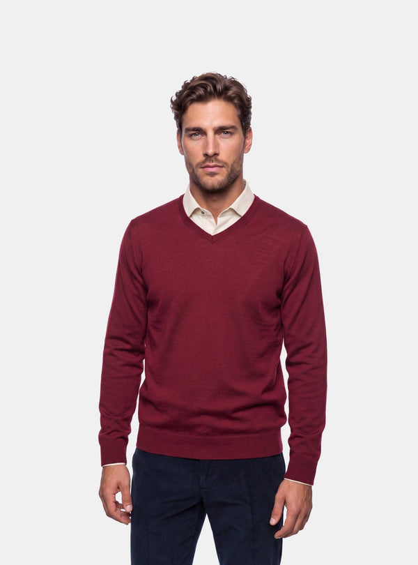 Maglione Uomo Scollo V in Lana Merinos - Fusaro Antonio dal 1893 - Fusaro Antonio