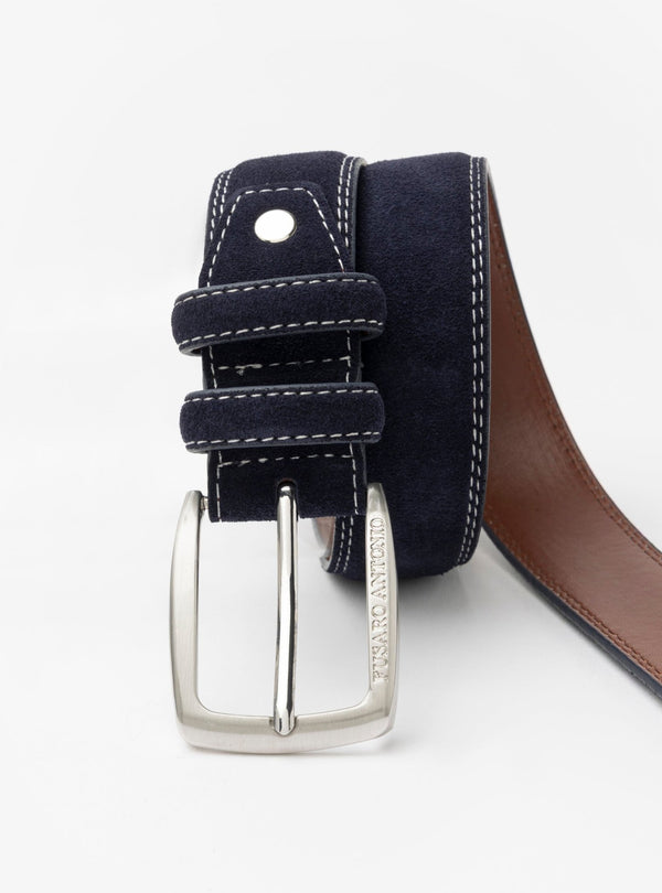 Oltremare – Cintura Uomo in Camoscio con Fibbia Classica - Fusaro Antonio dal 1893 - Fusaro Antonio
