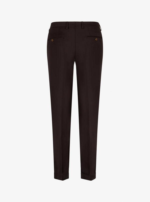 Pantalone in Tessuto di Tasmania con Tasche America e Risvolti - Voyager - Fusaro Antonio dal 1893 - Fusaro Antonio