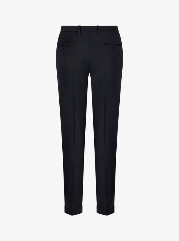 Pantalone in Tessuto di Tasmania con Tasche America e Risvolti - Voyager - Fusaro Antonio dal 1893 - Fusaro Antonio