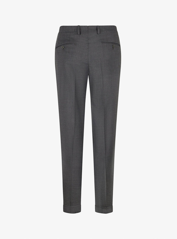 Pantalone in Tessuto di Tasmania con Tasche America e Risvolti - Voyager - Fusaro Antonio dal 1893 - Fusaro Antonio