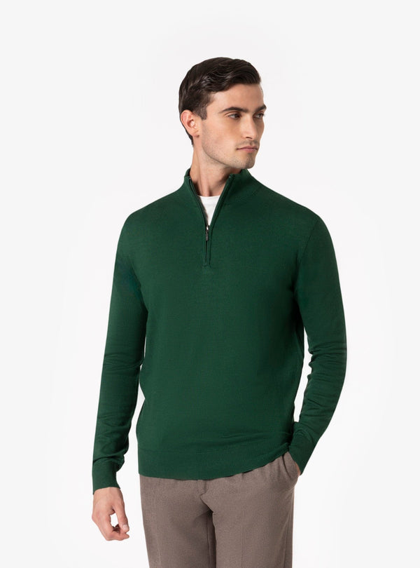 Selvino – Maglia Uomo Mezza Zip in Lana Merinos - Fusaro Antonio dal 1893 - Fusaro Antonio