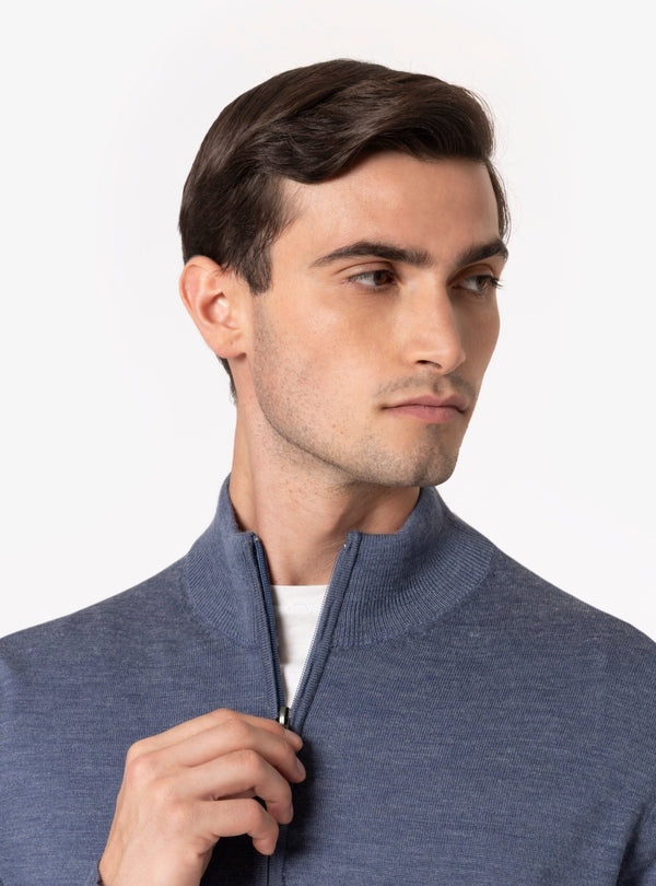 Selvino – Maglia Uomo Mezza Zip in Lana Merinos - Fusaro Antonio dal 1893 - Fusaro Antonio