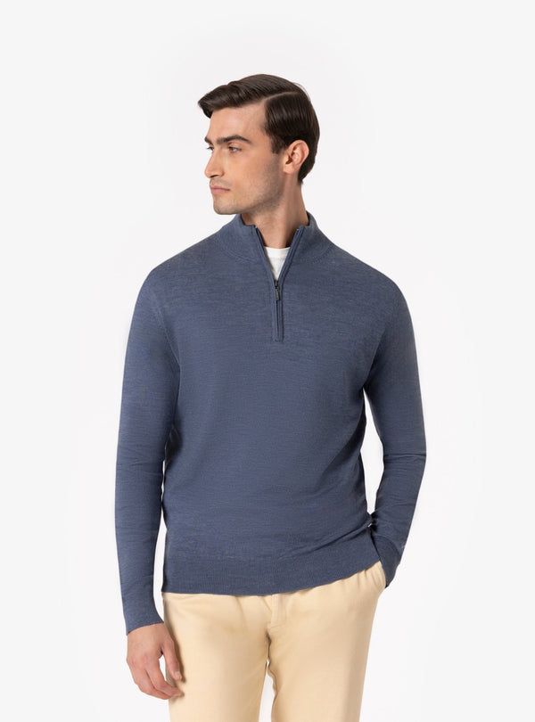 Selvino – Maglia Uomo Mezza Zip in Lana Merinos - Fusaro Antonio dal 1893 - Fusaro Antonio
