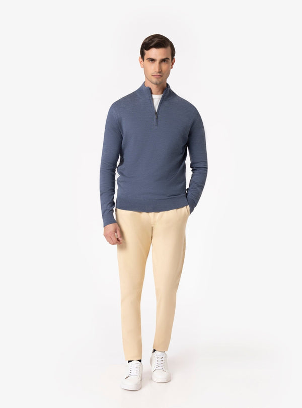 Selvino – Maglia Uomo Mezza Zip in Lana Merinos - Fusaro Antonio dal 1893 - Fusaro Antonio