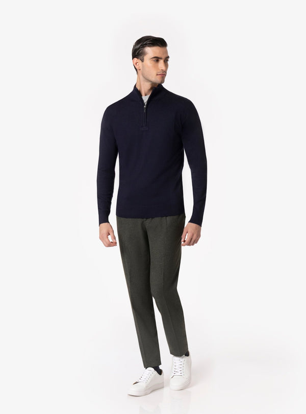 Selvino – Maglia Uomo Mezza Zip in Lana Merinos - Fusaro Antonio dal 1893 - Fusaro Antonio