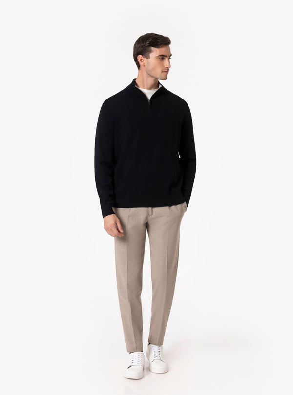 Sibari – Maglia Uomo Mezza Zip in Lana e Cashmere - Fusaro Antonio dal 1893 - Fusaro Antonio