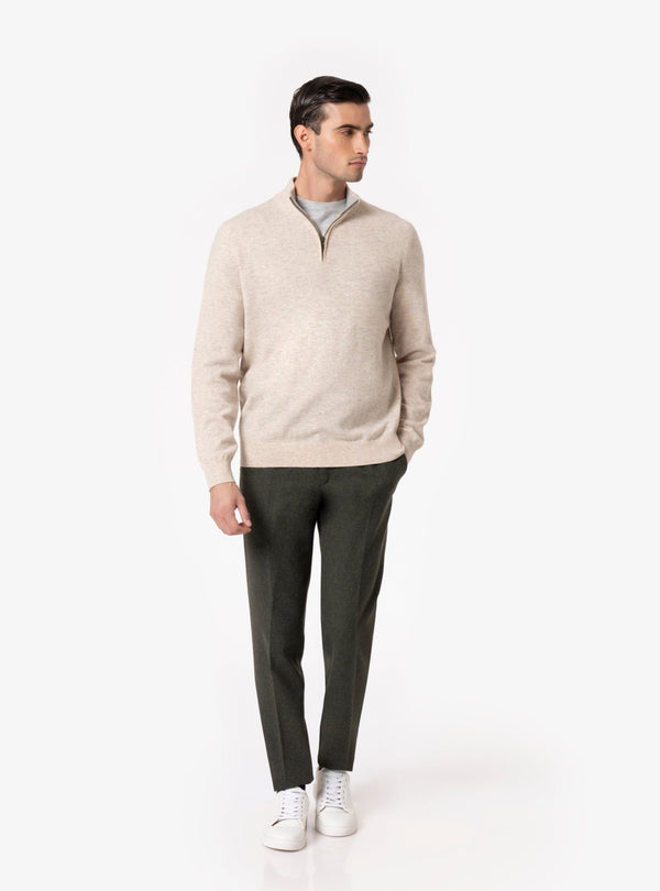 Sibari – Maglia Uomo Mezza Zip in Lana e Cashmere - Fusaro Antonio dal 1893 - Fusaro Antonio