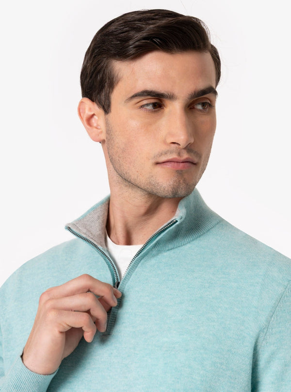 Sibari – Maglia Uomo Mezza Zip in Lana e Cashmere - Fusaro Antonio dal 1893 - Fusaro Antonio
