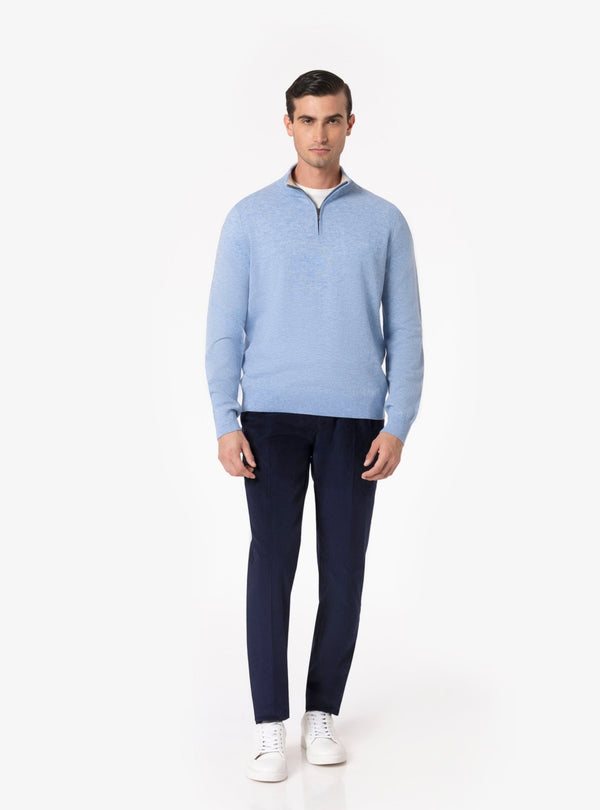 Sibari – Maglia Uomo Mezza Zip in Lana e Cashmere - Fusaro Antonio dal 1893 - Fusaro Antonio