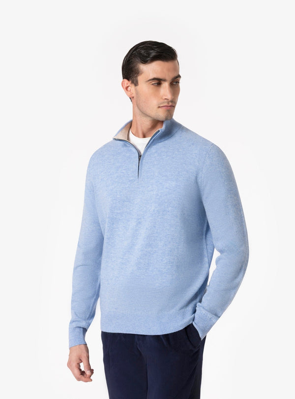 Sibari – Maglia Uomo Mezza Zip in Lana e Cashmere - Fusaro Antonio dal 1893 - Fusaro Antonio