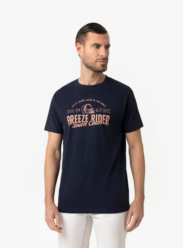 T-Shirt Uomo con Stampa in Cotone Bianco, Celeste, Grigio e Navy Primavera/Estate - Fusaro Antonio dal 1893 - Fusaro Antonio