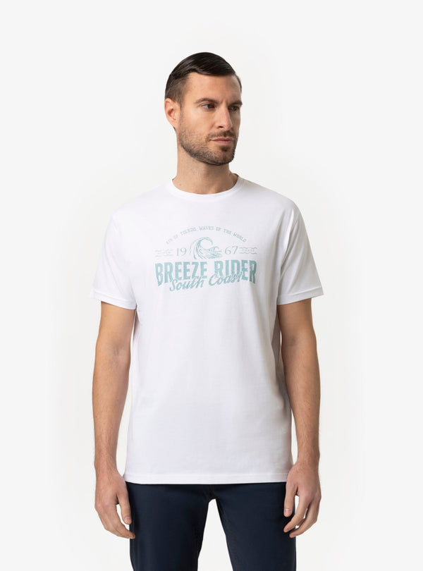 T-Shirt Uomo con Stampa in Cotone Bianco, Celeste, Grigio e Navy Primavera/Estate - Fusaro Antonio dal 1893 - Fusaro Antonio