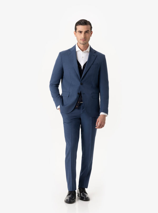 Valgrande – Abito uomo in tinta unita lana tasmania con tasche a pattina - Fusaro Antonio dal 1893 - Fusaro Antonio