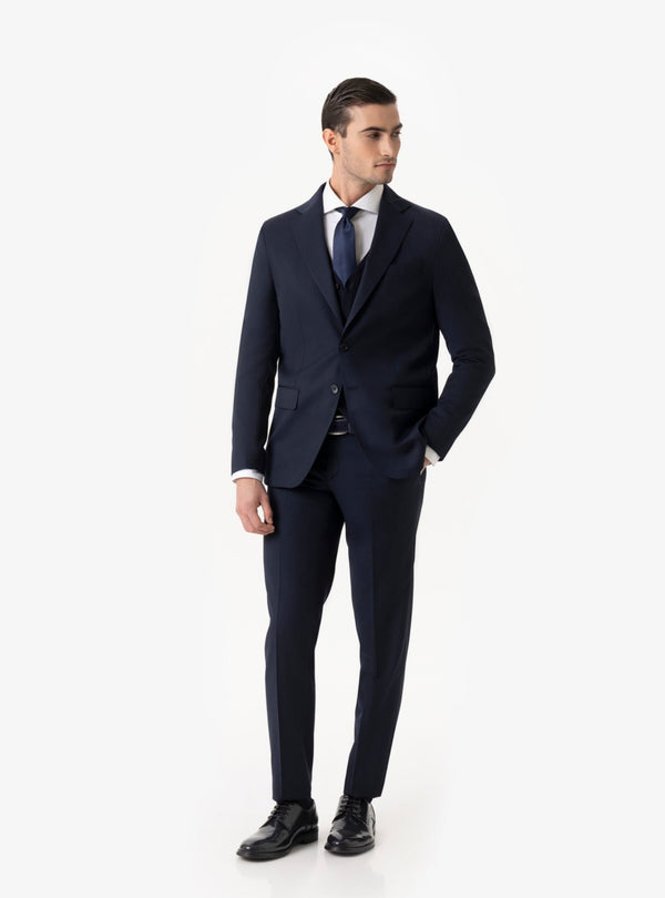 Valgrande – Abito uomo in tinta unita lana tasmania con tasche a pattina - Fusaro Antonio dal 1893 - Fusaro Antonio