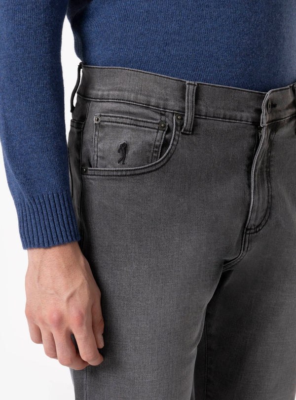 Vestone – Jeans Uomo Grigio in Denim Stretch, Comfort e Stile Quotidiano - Fusaro Antonio dal 1893 - Fusaro Antonio
