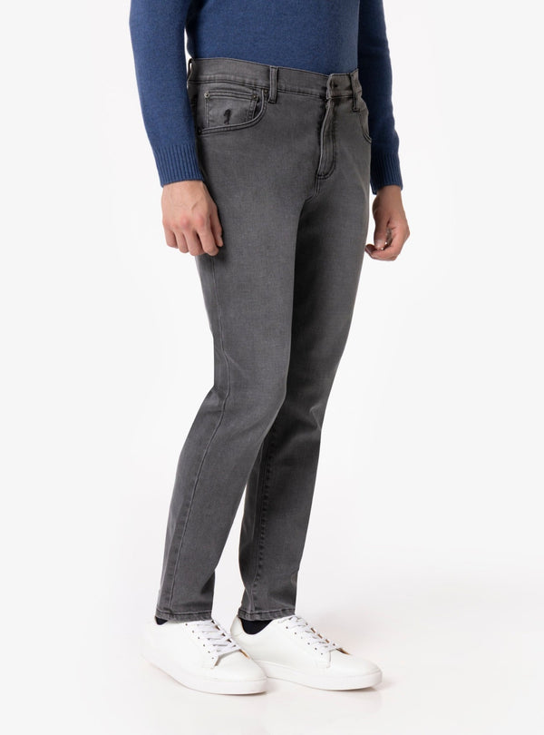 Vestone – Jeans Uomo Grigio in Denim Stretch, Comfort e Stile Quotidiano - Fusaro Antonio dal 1893 - Fusaro Antonio