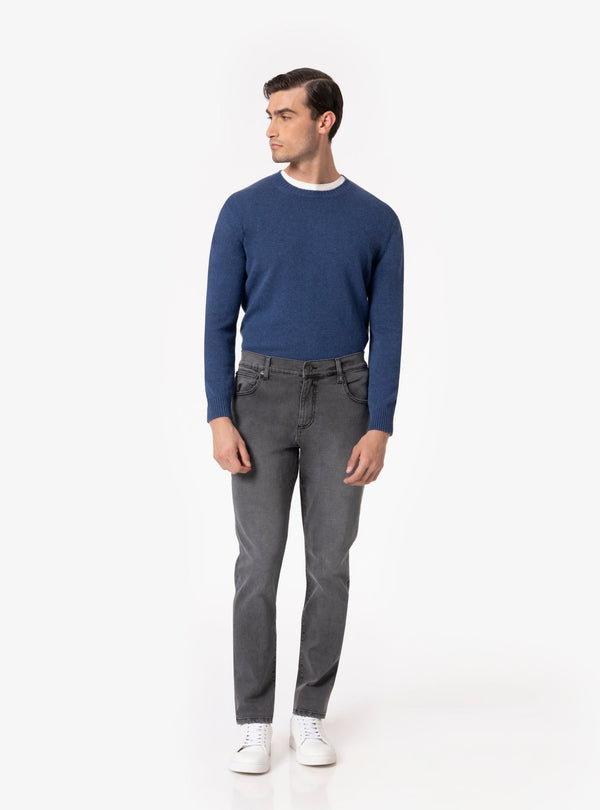 Vestone – Jeans Uomo Grigio in Denim Stretch, Comfort e Stile Quotidiano - Fusaro Antonio dal 1893 - Fusaro Antonio
