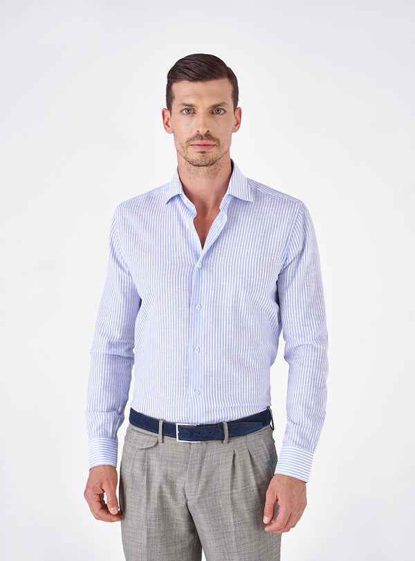 Camicie Regular con collo francese in lino cotone - Pete Barris