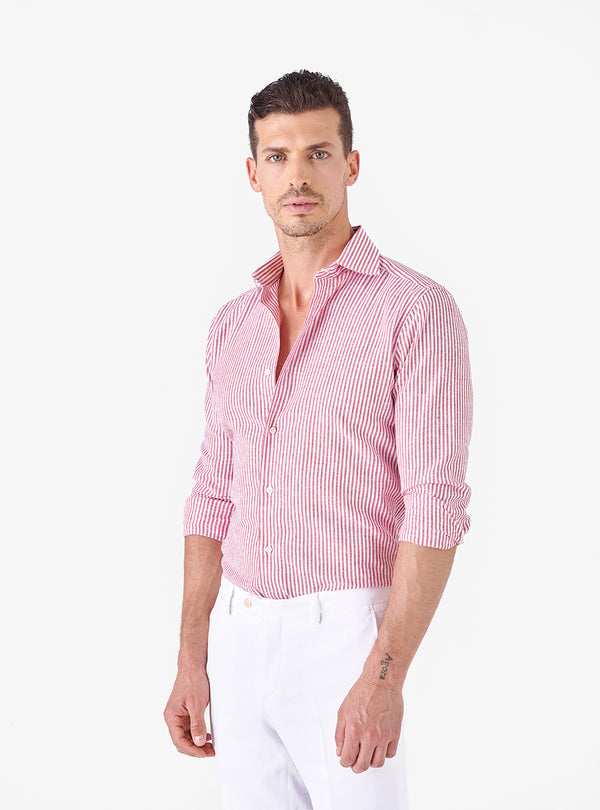 Camicie Regular con collo francese in lino cotone - Pete Barris