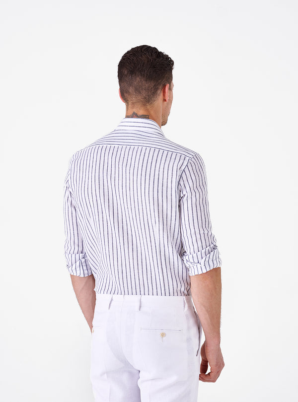 Camicie Regular con collo francese in lino cotone - Pete Barris