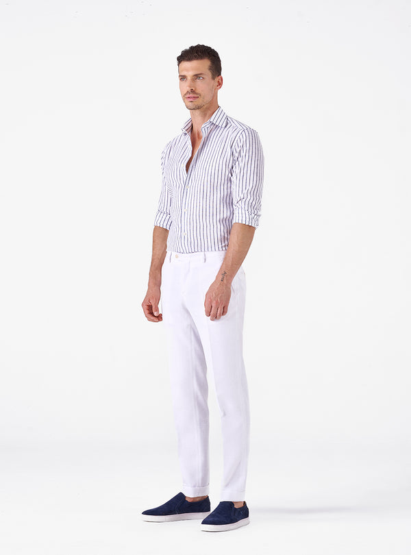 Camicie Regular con collo francese in lino cotone - Pete Barris